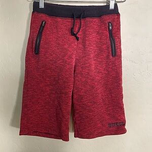Guess Boys Red and Black Shorts with Modern Design Size 14
